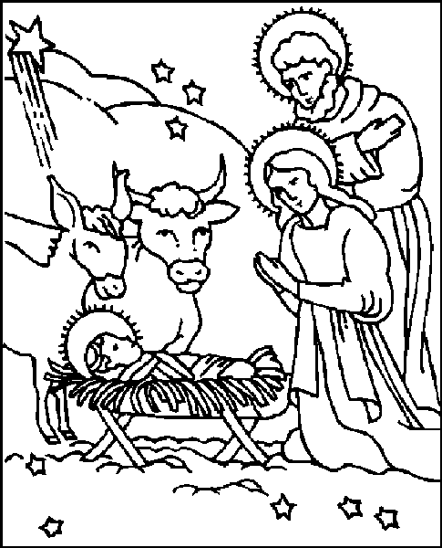 Szopka Bożonarodzeniowa kolorowanki